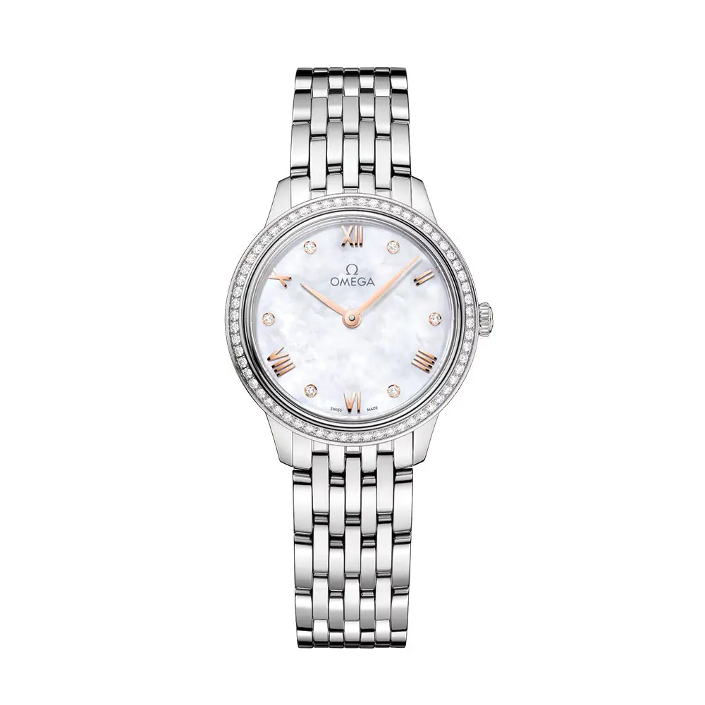 De Ville Prestige Diamonds Quartz 27.5Mm - White, Mother-Of-Pearl On Bracelet 1