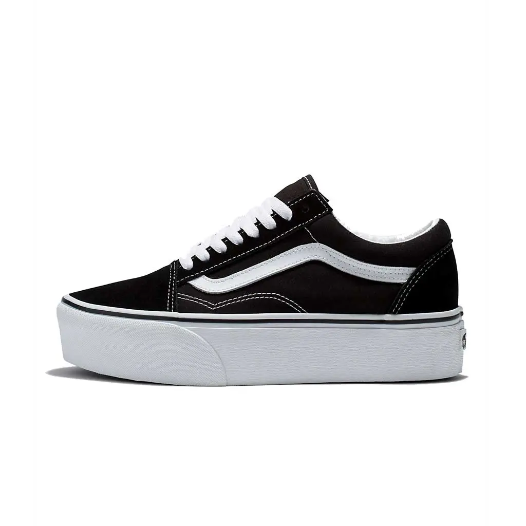 Vans Women's Old Skool Stackform Shoe - Black/Suede Canvas 1