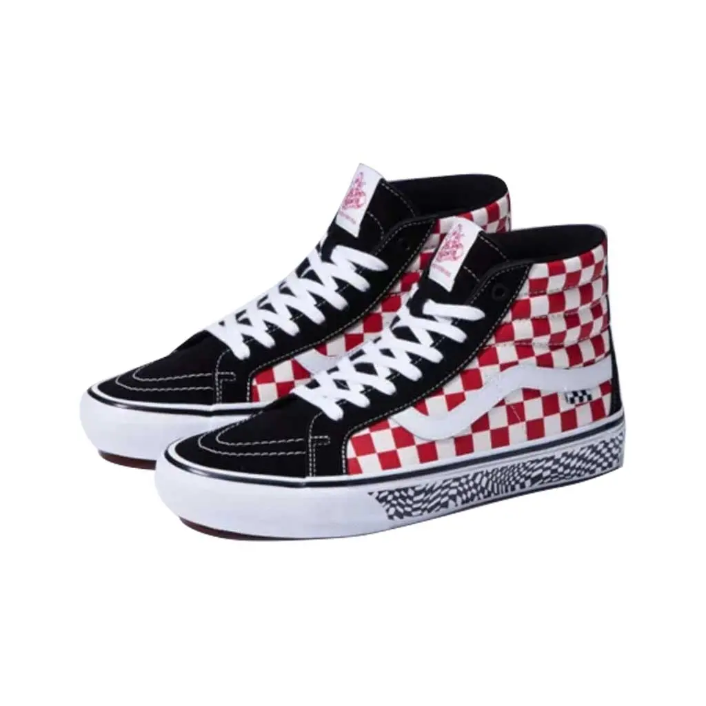 Vans Skate Sk8-Hi Reissue Grosso '84 Shoes - Black/Red Checker 1