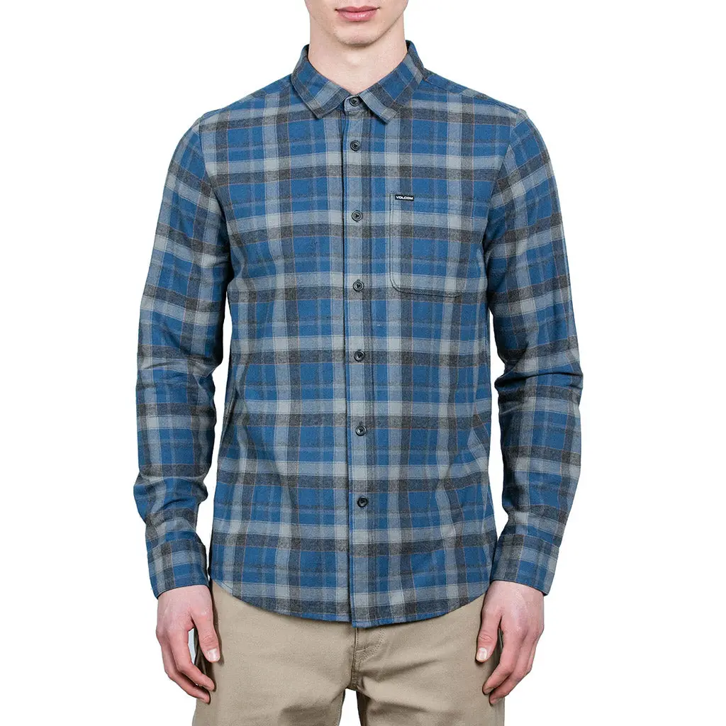 Volcom Canden L/S Flannel - Smokey Blue 1