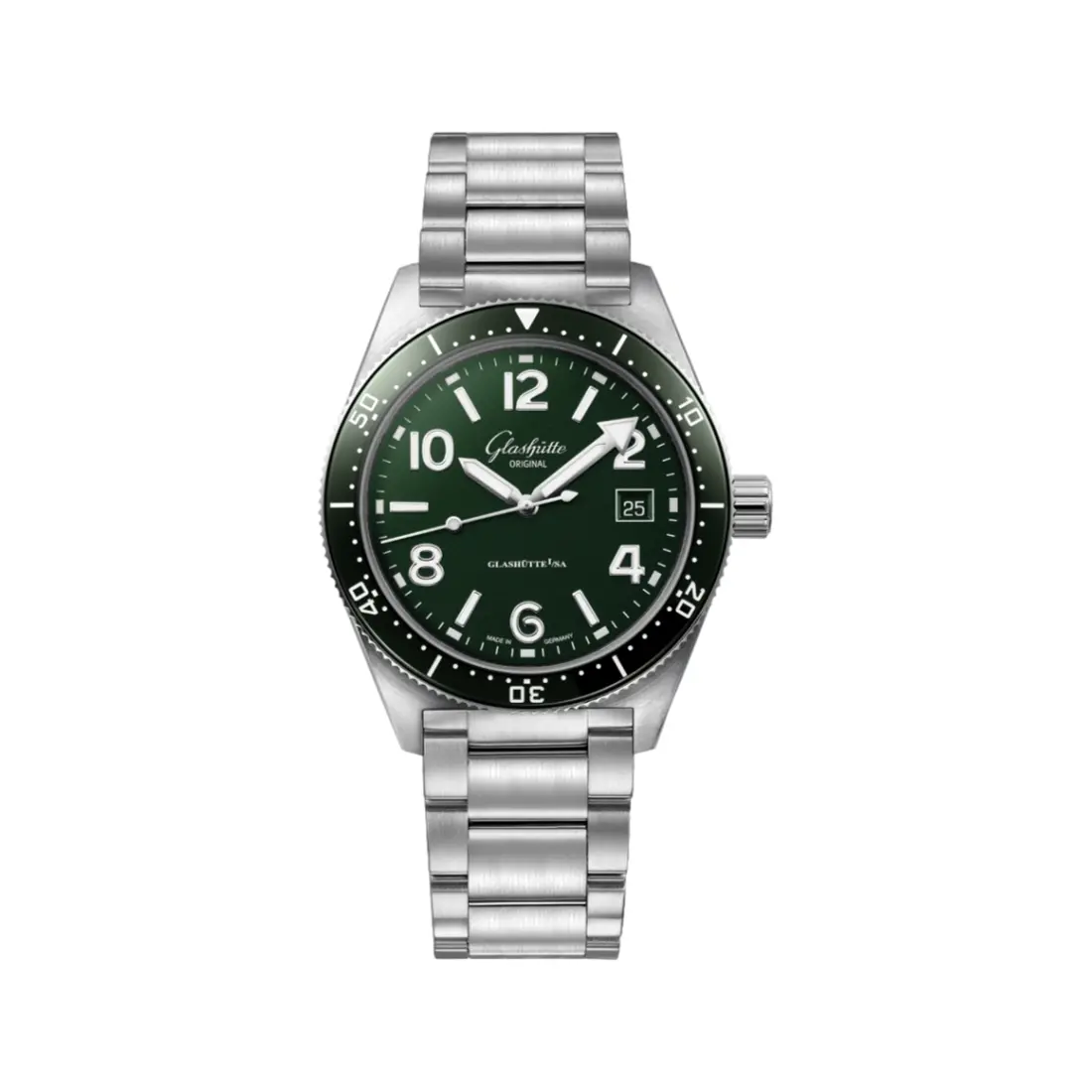 Seaq Sapphire Caseback 39.5Mm - Varnish Reed Green On Bracelet 1