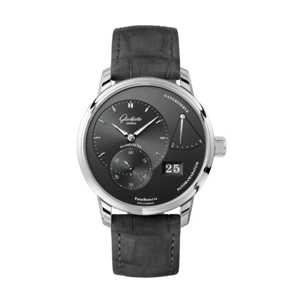 Panoreserve 40Mm - Dark Grey On Leather Strap 1