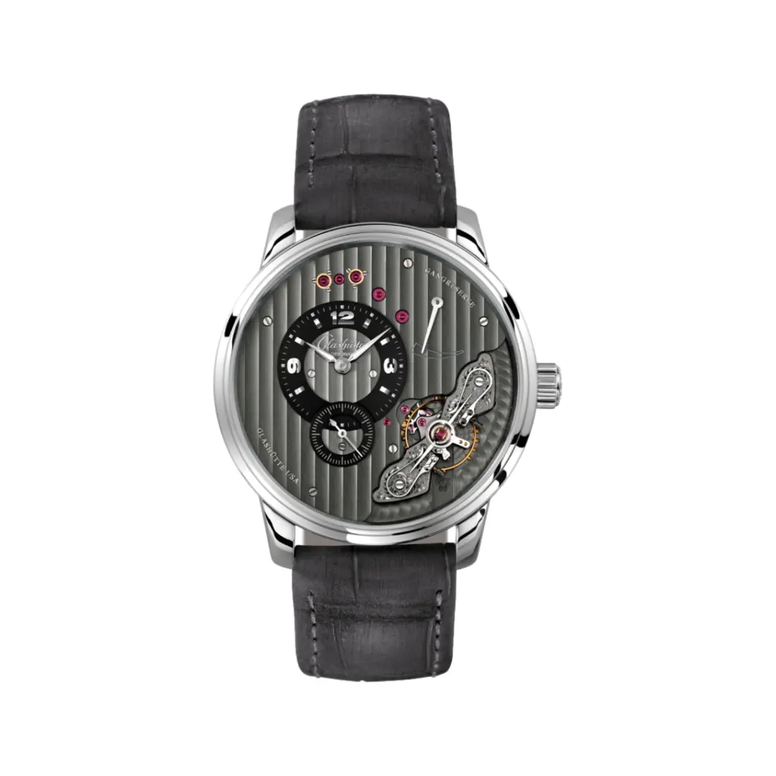 Panoinverse 42Mm - Galvanized Black On Leather Strap 1
