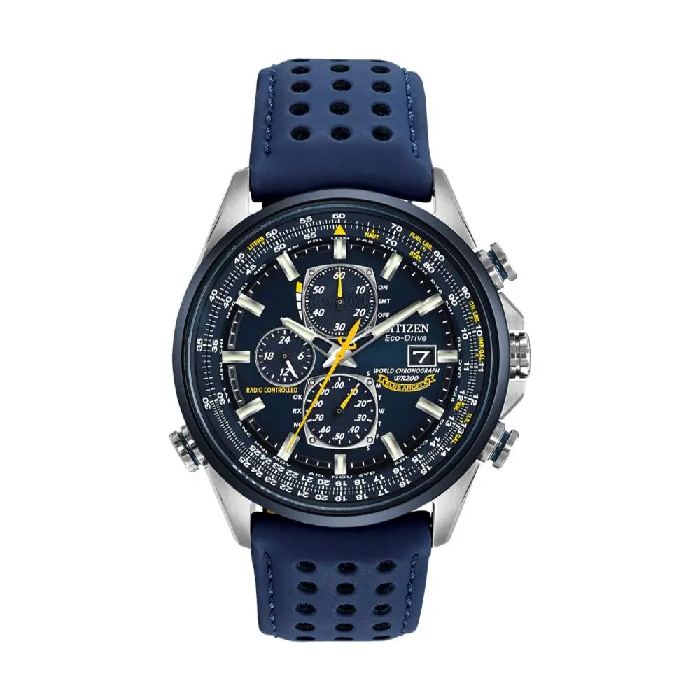 World Chronograph A-T Blue Angels 43Mm - Blue On Leather Strap 1