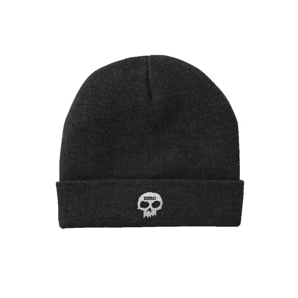 Zero Embroidered Skull Beanie - Black 1
