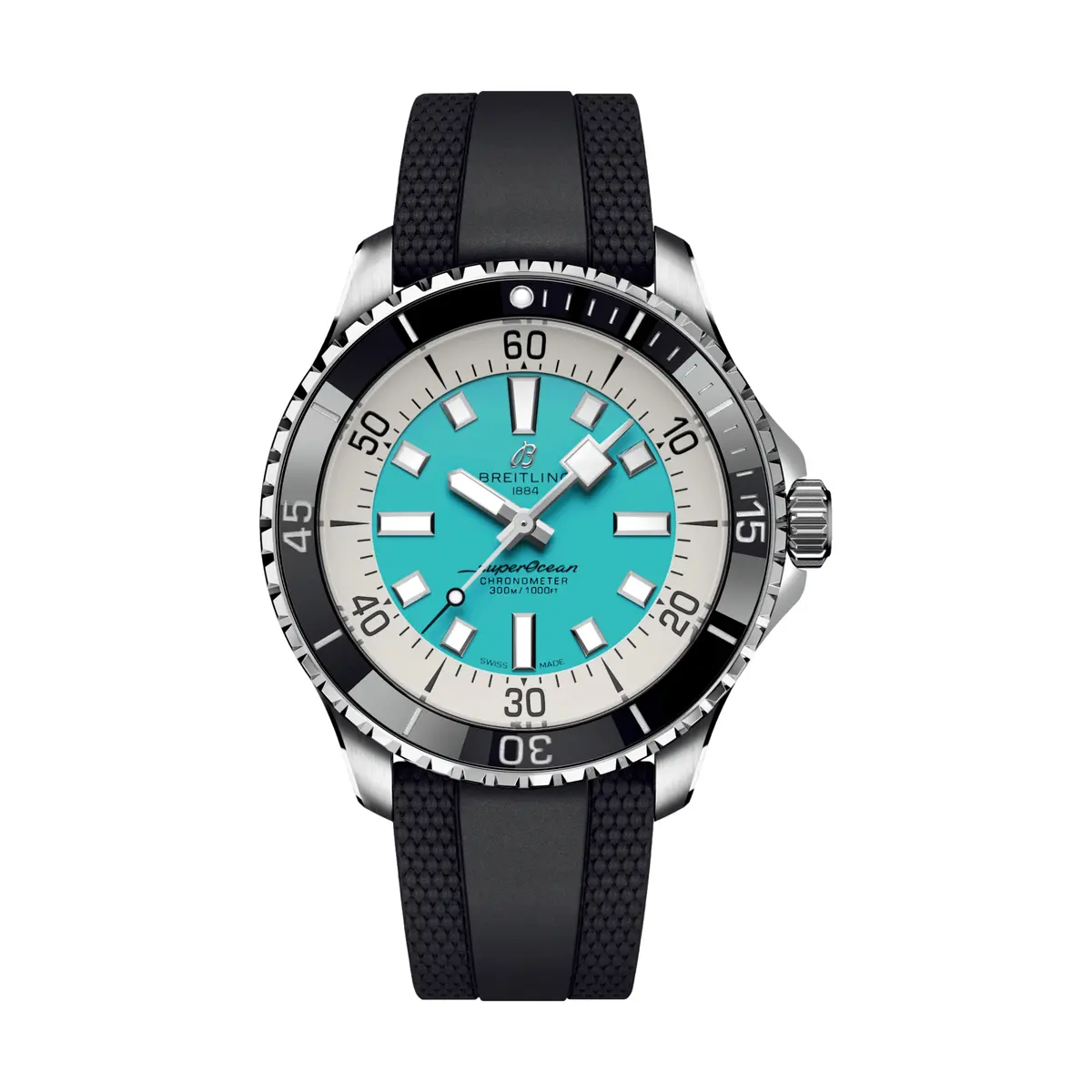 Superocean Automatic 44Mm - Turquoise On Rubber Strp 1