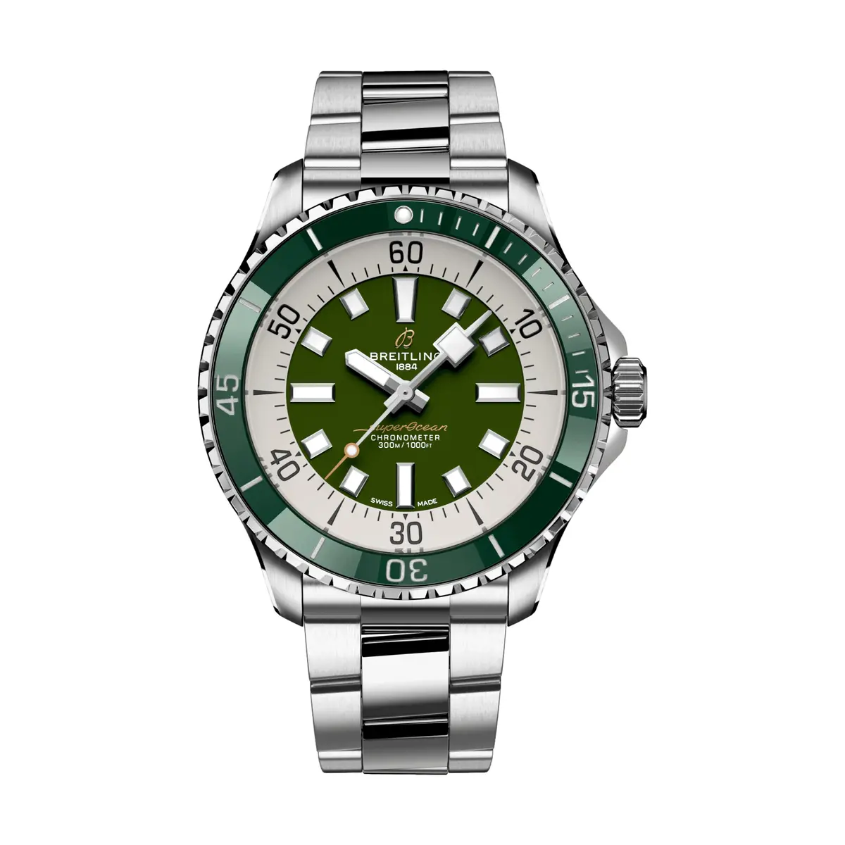Superocean Automatic 44Mm - Green On Bracelet 1