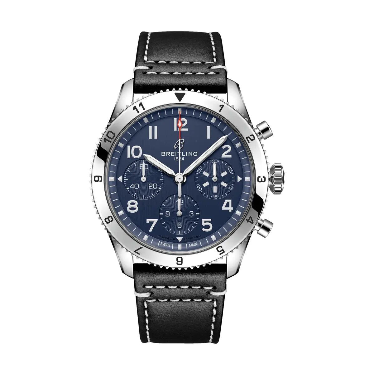 Classic Avi Chronograph 42Mm Tribute To Vought F4u Corsair - Blue On Leather Strap 1