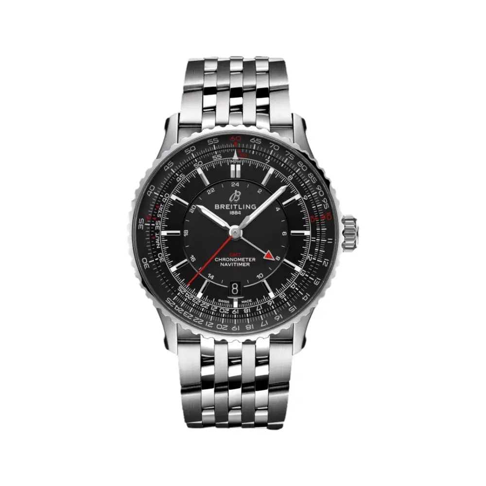 Navitimer Automatic Gmt 41Mm - Black On Bracelet 1