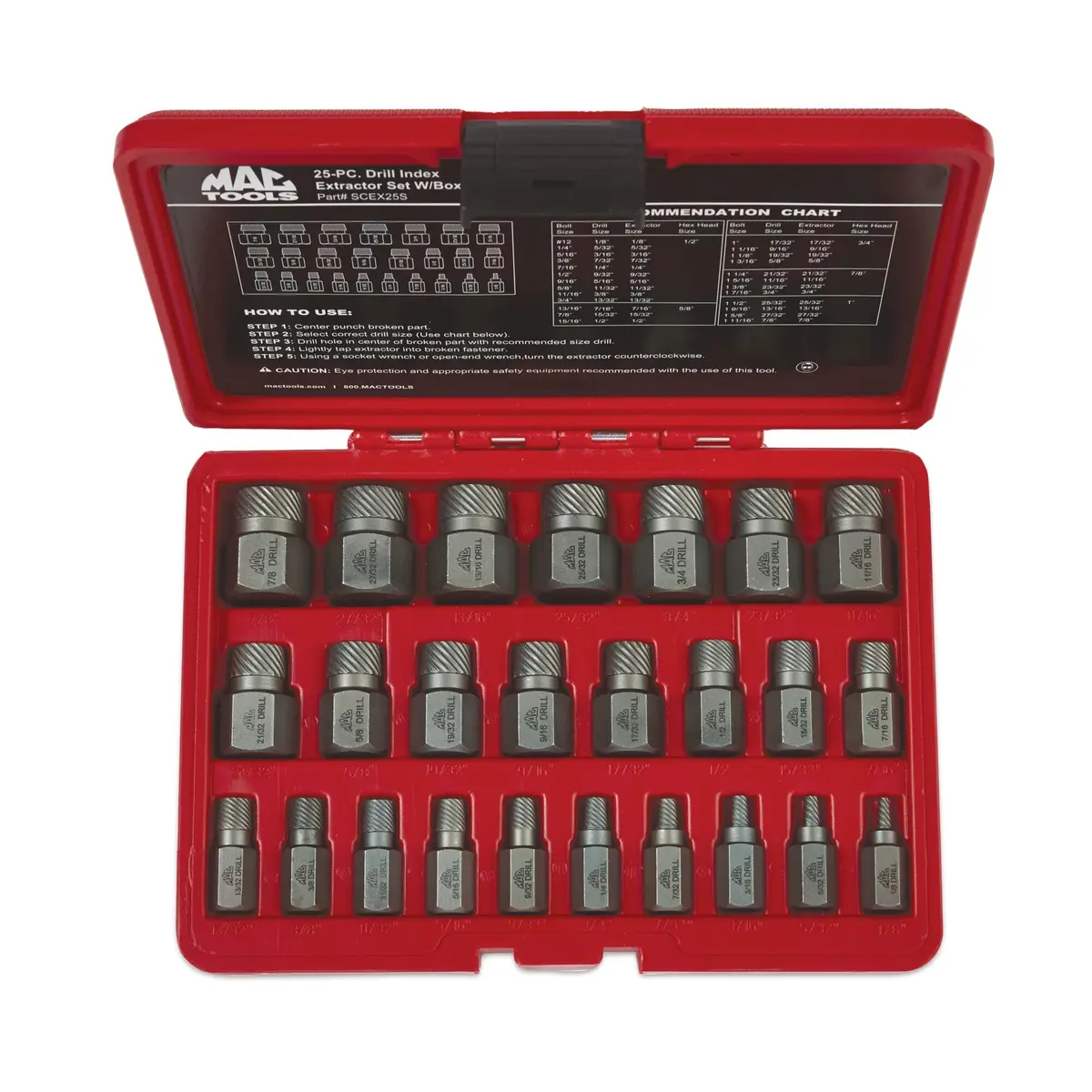 25-Pc. Multi-Spline Screw Extractor Set 1