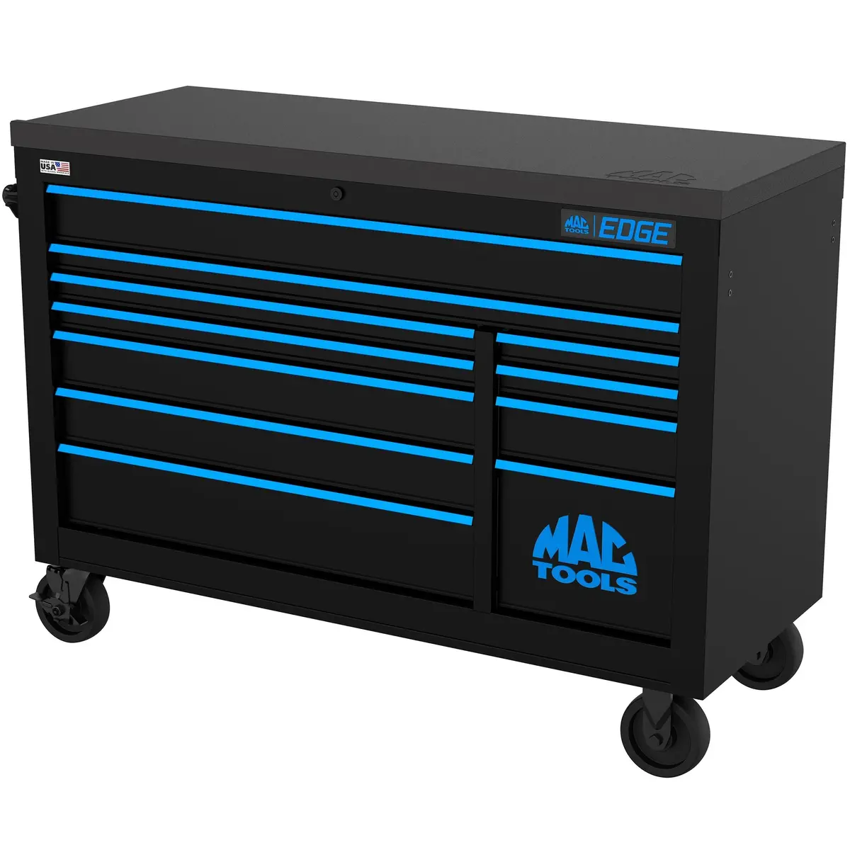 Edge™ 11-Drawer Workstation - Flat Black/Blue Trim 1