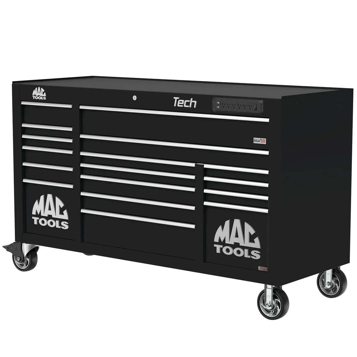 Tech™ Series 16-Drawer Workstation With Powertech™ Drawer - Galaxy Black 1