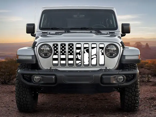 Black And White Crawler Flag Grill Insert 2