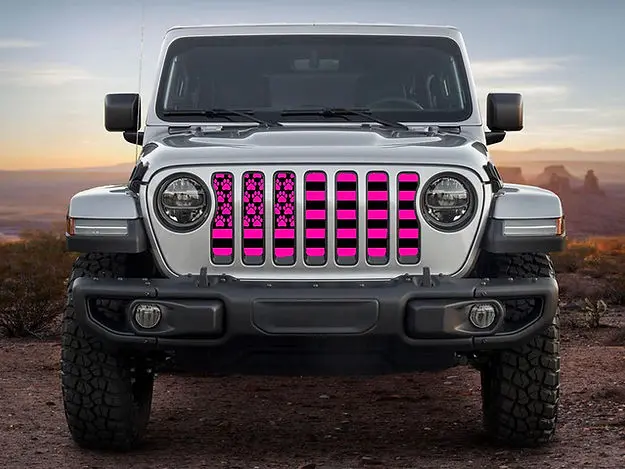Black And Pink Dog Paw Flag 2