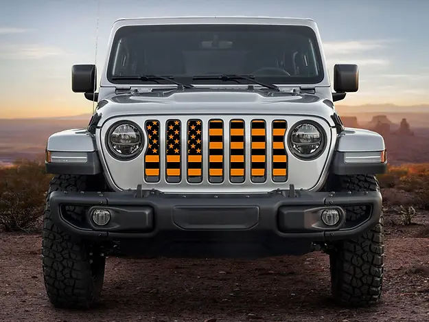 Orange And Black Flag Grill Insert 2