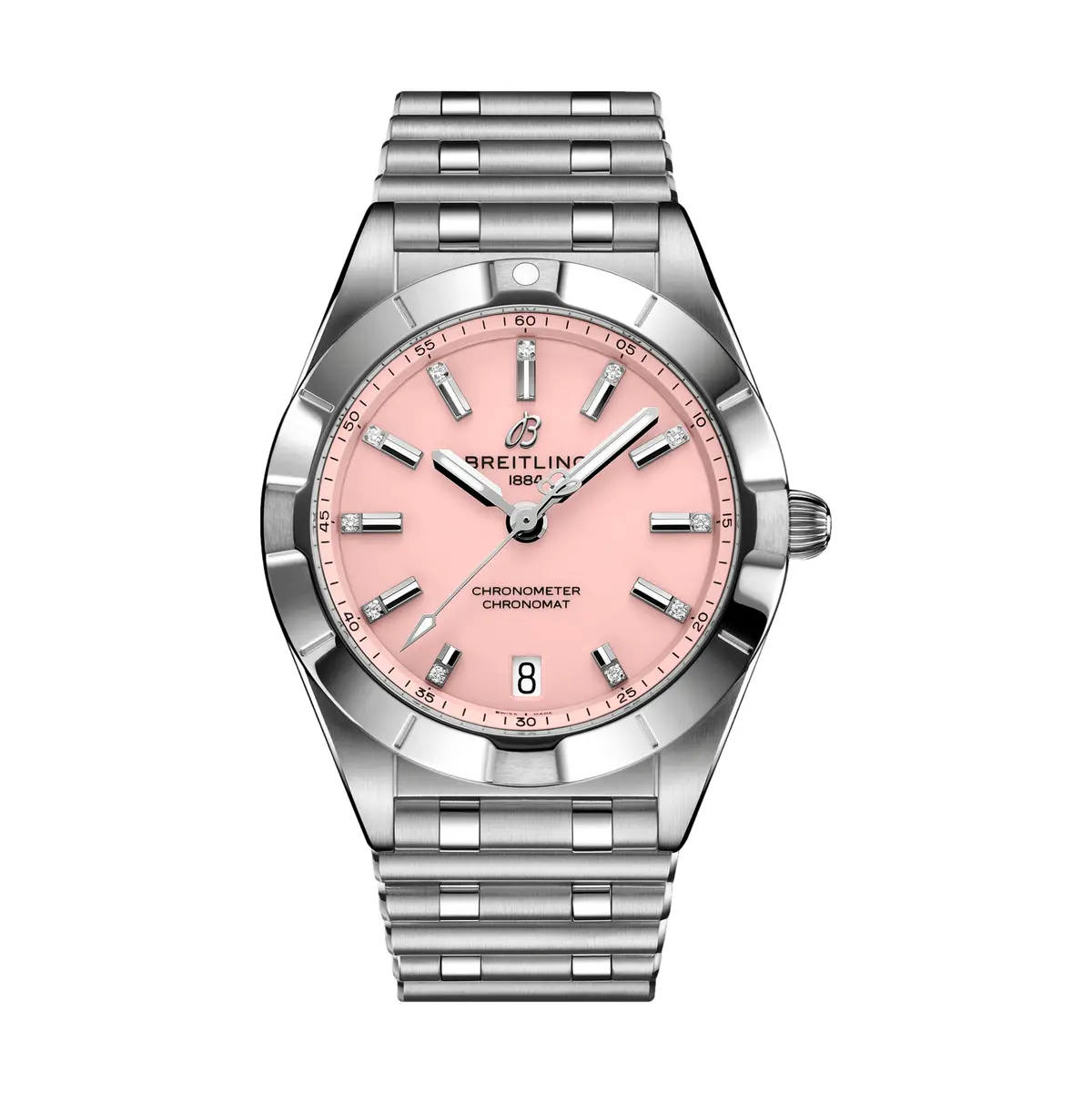 Chronomat 32Mm - Pink With Diamonds On Bracelet 1