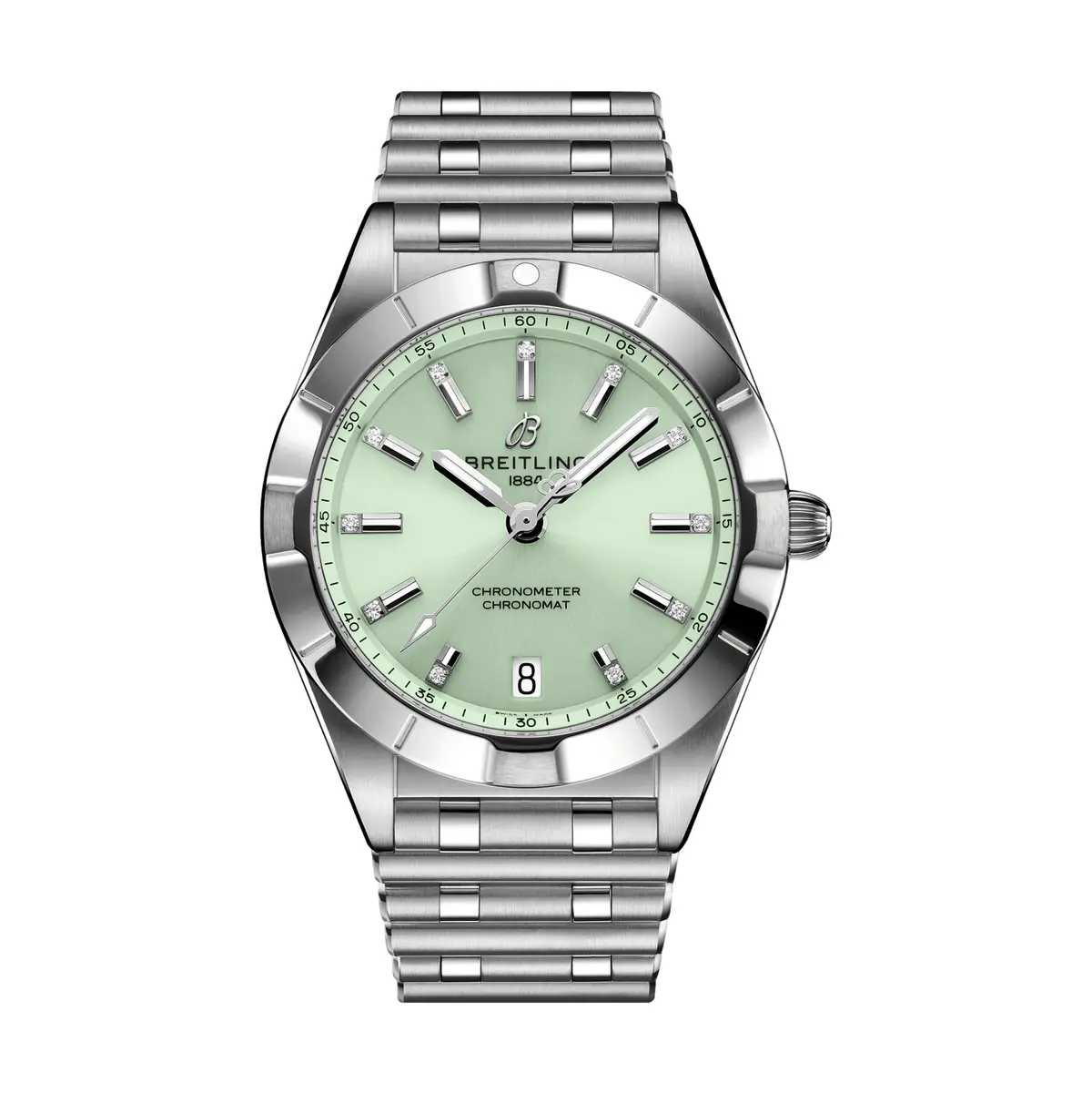Chronomat 32Mm - Mint Green With Diamonds On Markers 1