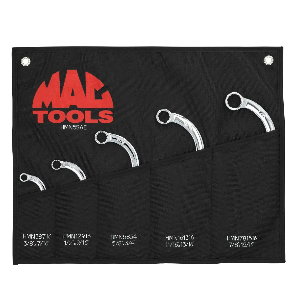 5-Pc. Sae Half-Moon Wrench Set - 12-Pt. 1