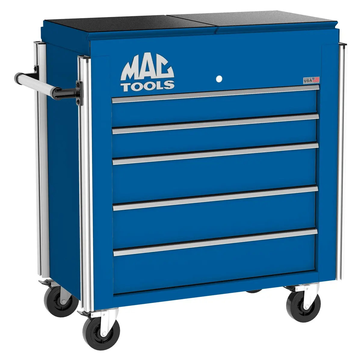 5-Drawer Utility Cart W/ Split Sliding Lid - Sapphire Blue 1