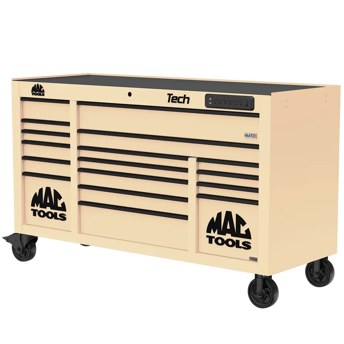 Tech™ Series 16-Drawer Workstation With Powertech™ Drawer - Desert Tan 1
