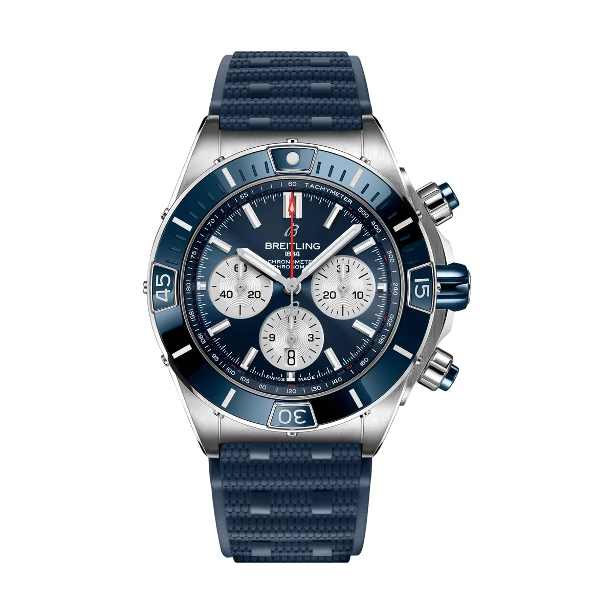 Super Chronomat B01 44Mm - Blue On Rubber Strap 1