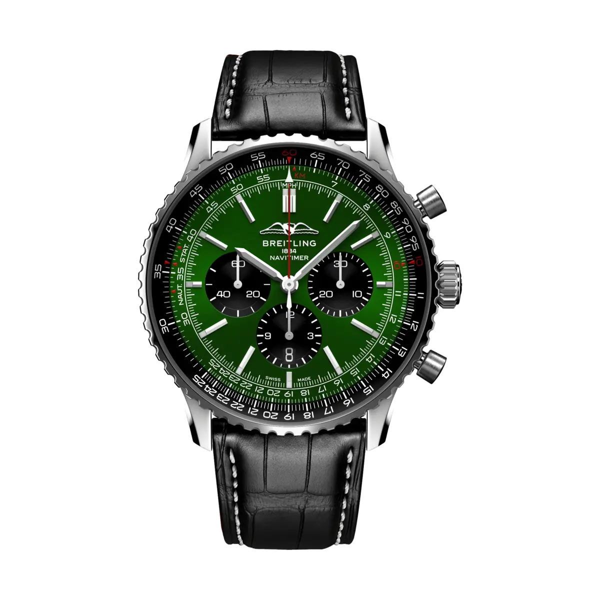 Navitimer B01 Chronograph 46Mm - Green On Leather Strap 1