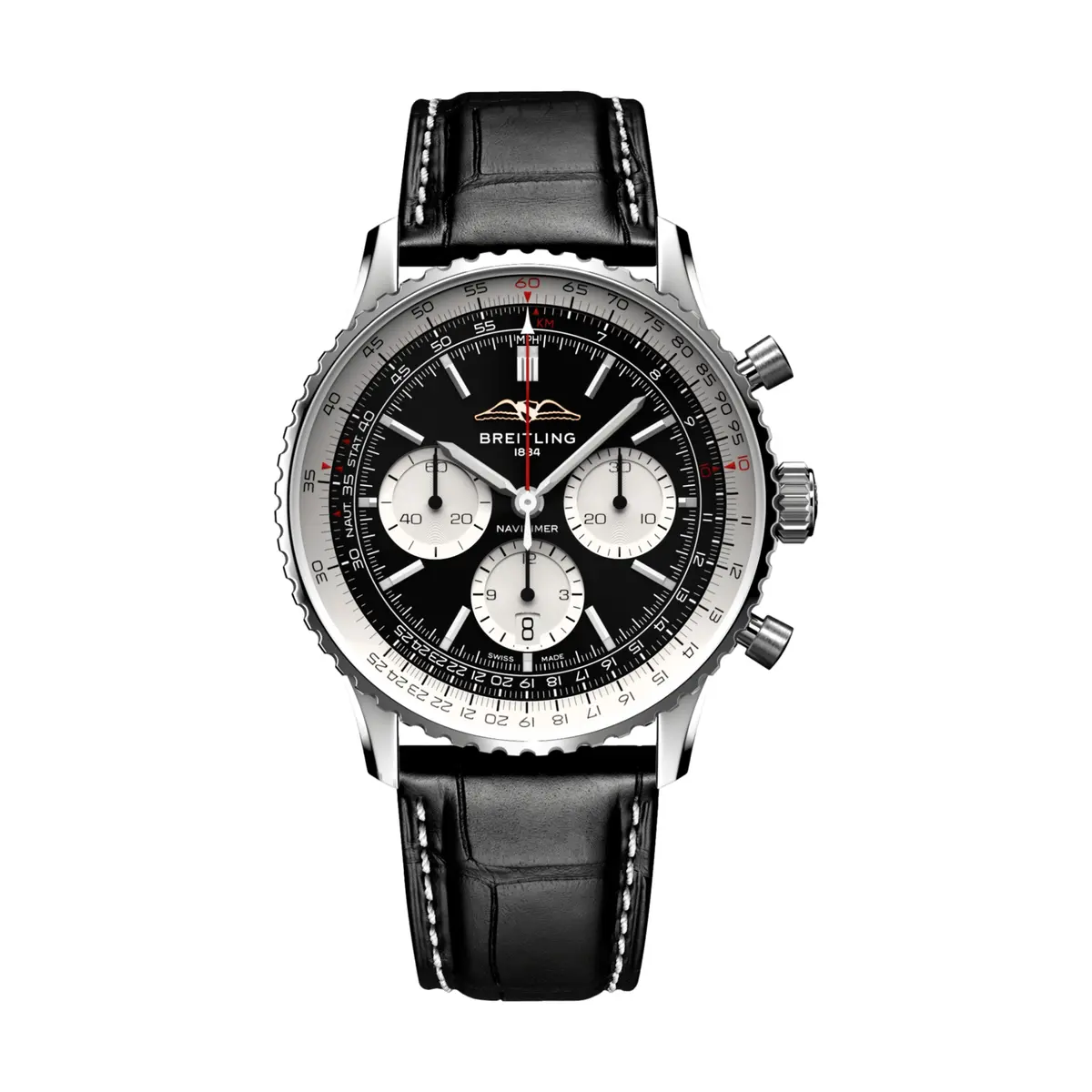 Navitimer B01 Chronograph 43Mm - Black On Leather Strap 1