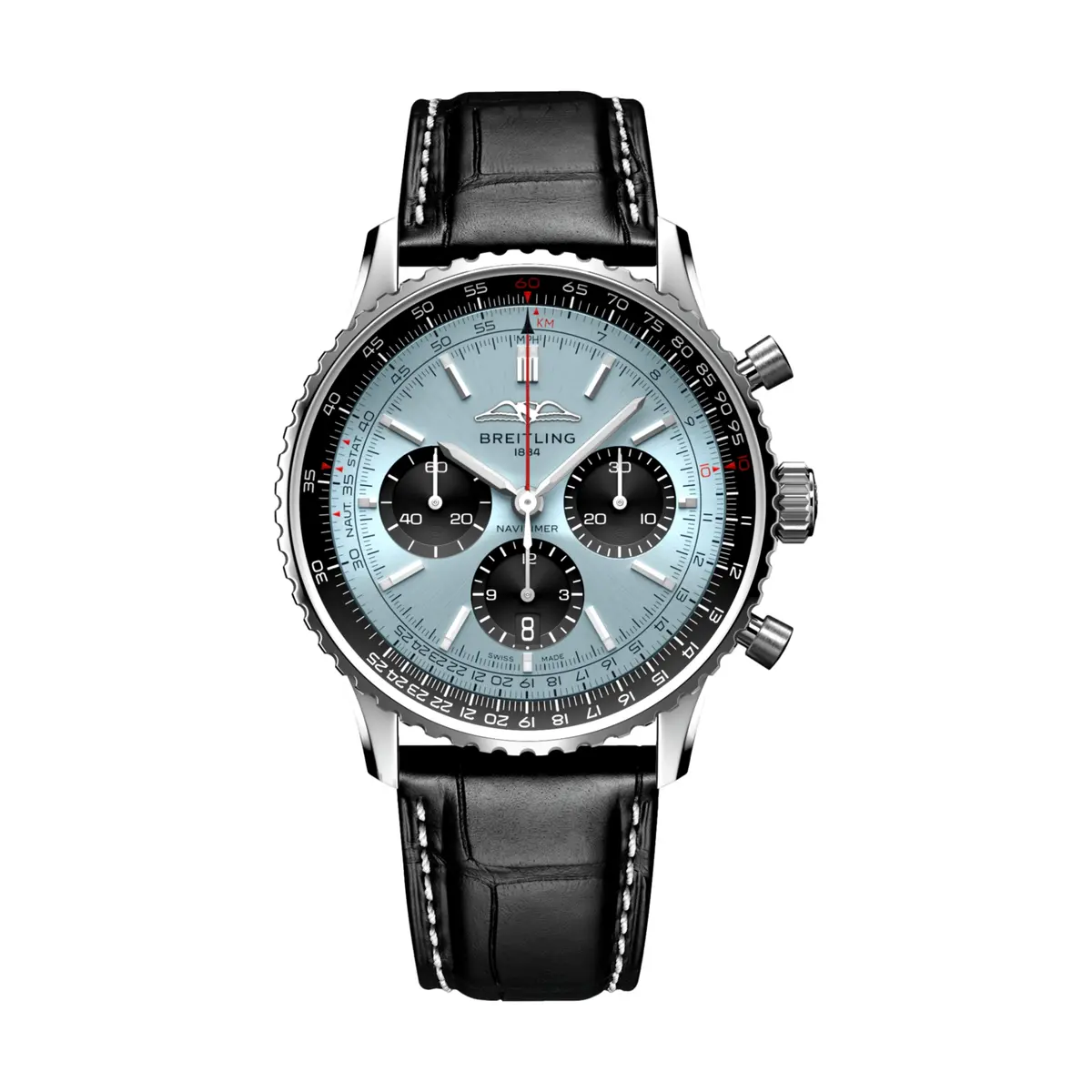 Navitimer B01 Chronograph 43Mm - Ice Blue On Leather Strap 1