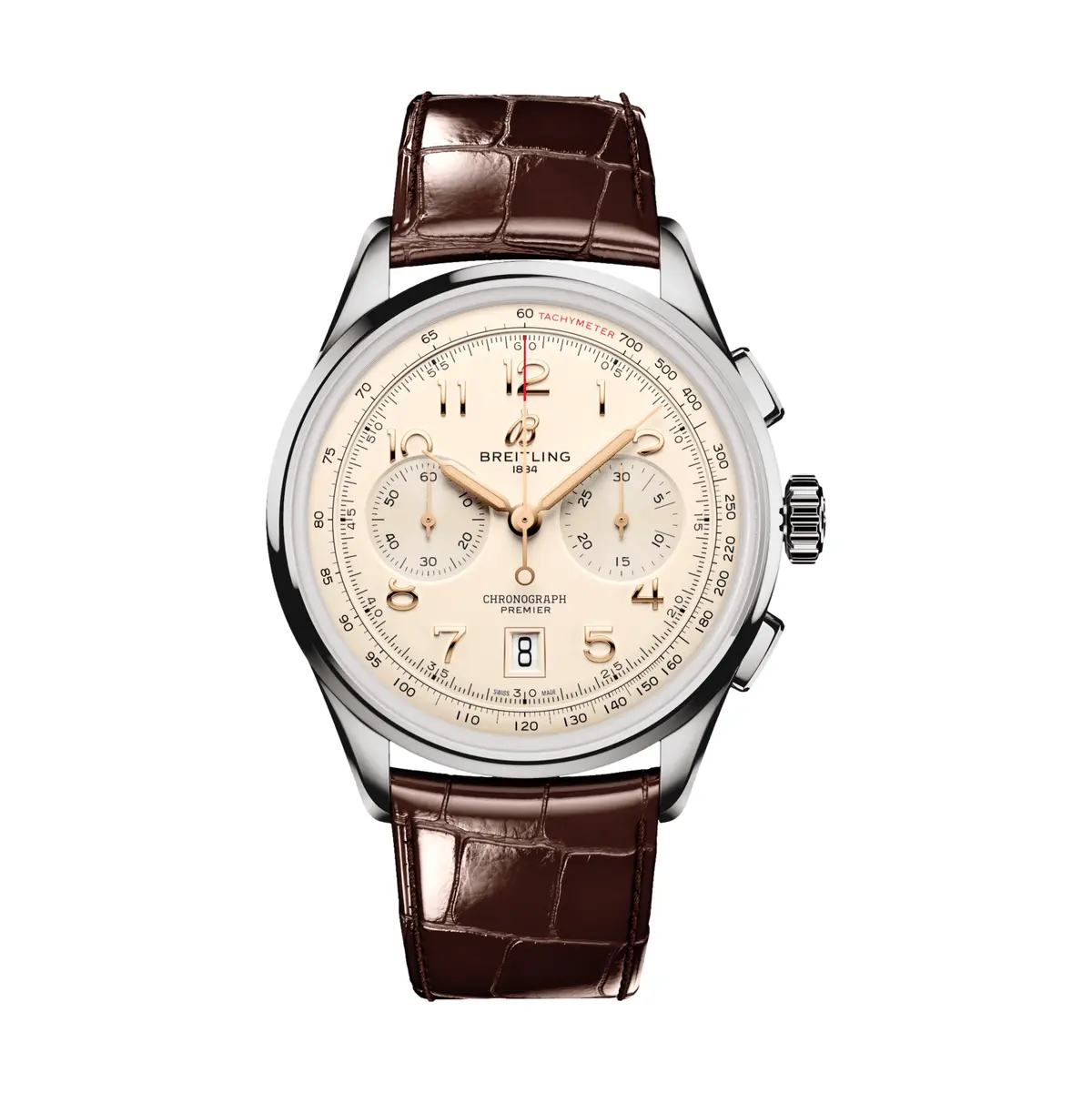 Premier B01 Chronograph 42Mm - Ivory On Leather Strap 1