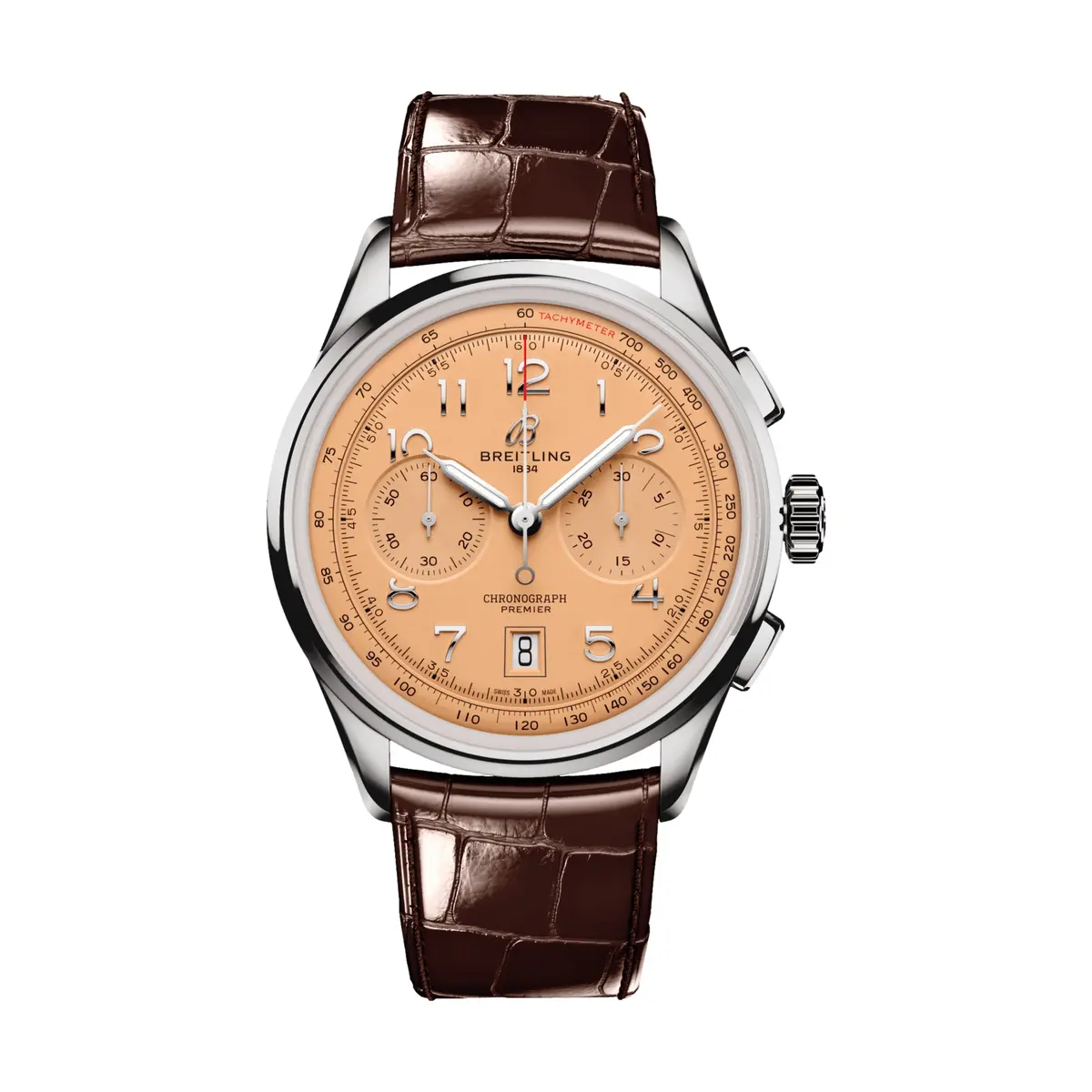 Premier B01 Chronograph 42Mm - Copper On Leather Strap 1