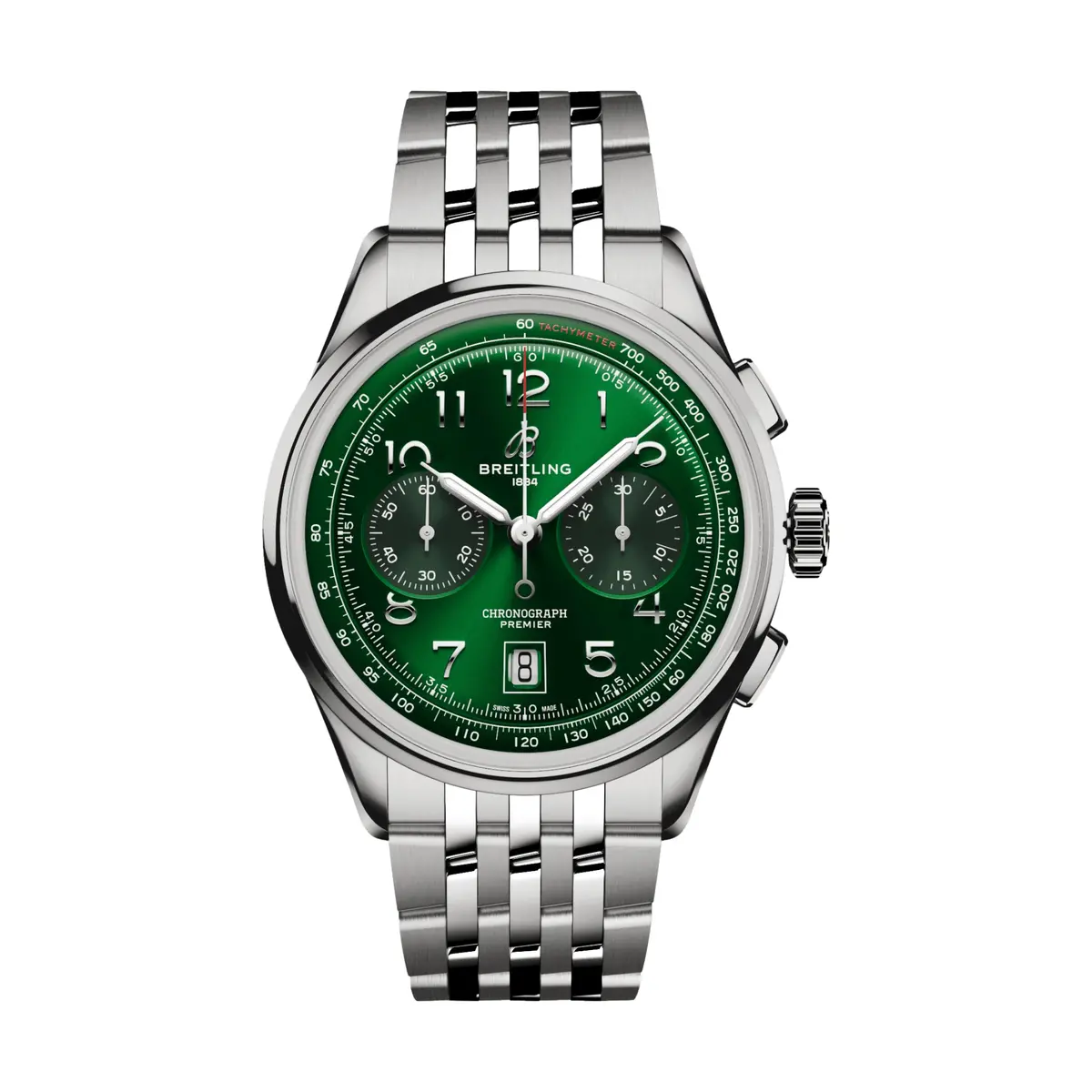 Premier B01 Chronograph 42Mm - Green On Bracelet 1