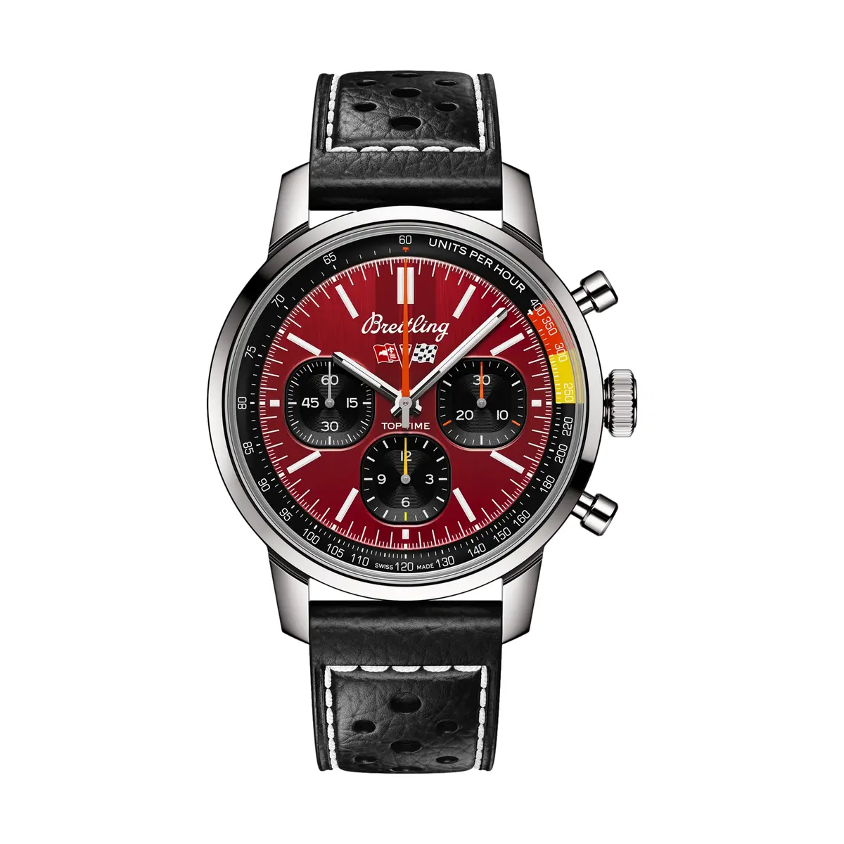 Top Time B01 Chevrolet Corvette 41Mm - Red On Leather Strap 1