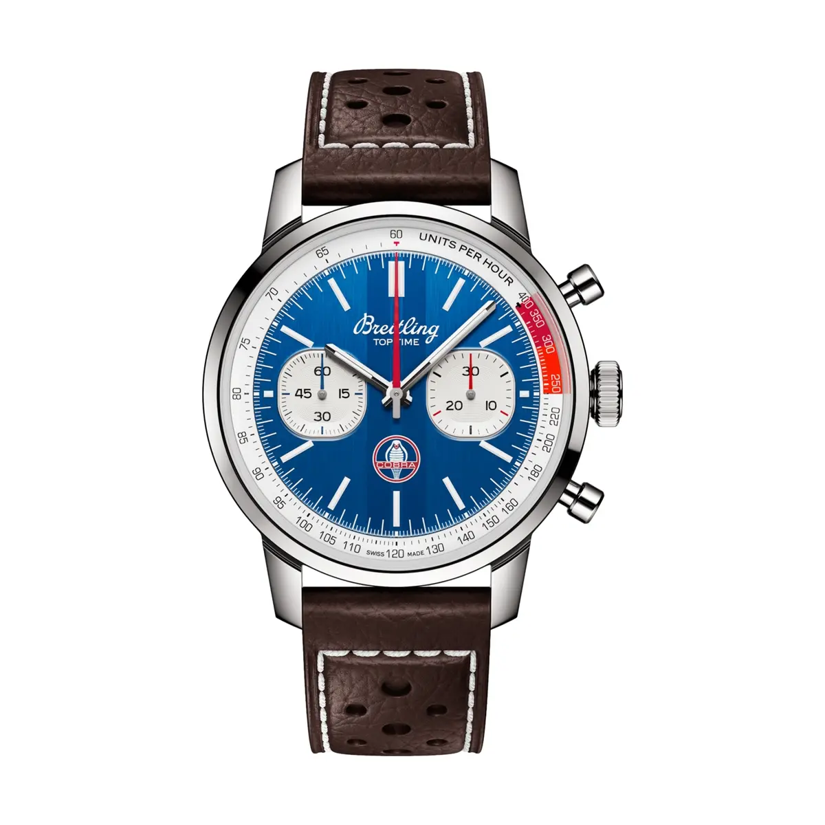 Top Time B01 Shelby Cobra 41Mm - Blue On Leather Strap 1