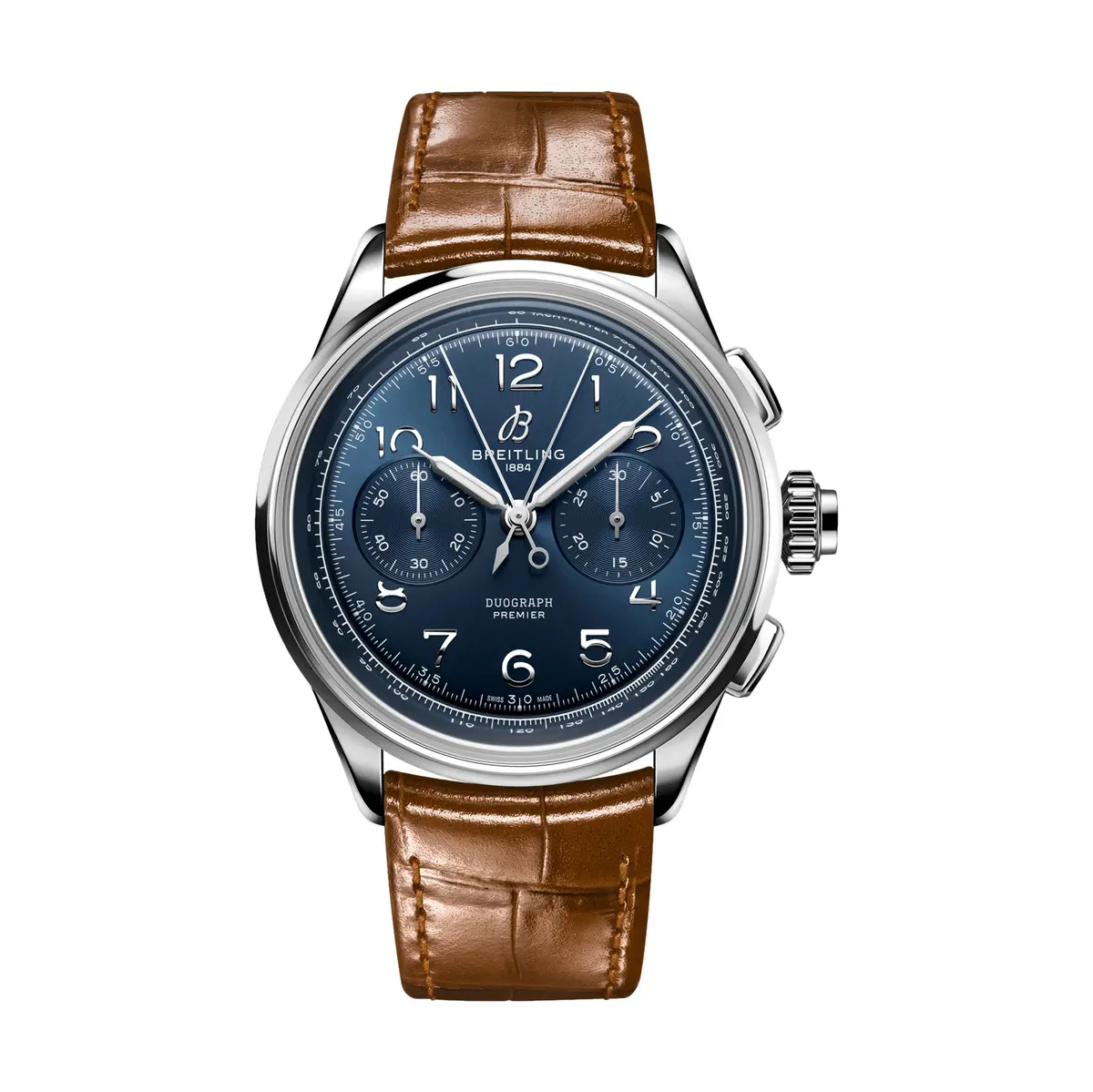 Premier B15 Duograph 42Mm - Blue On Leather Strap 1