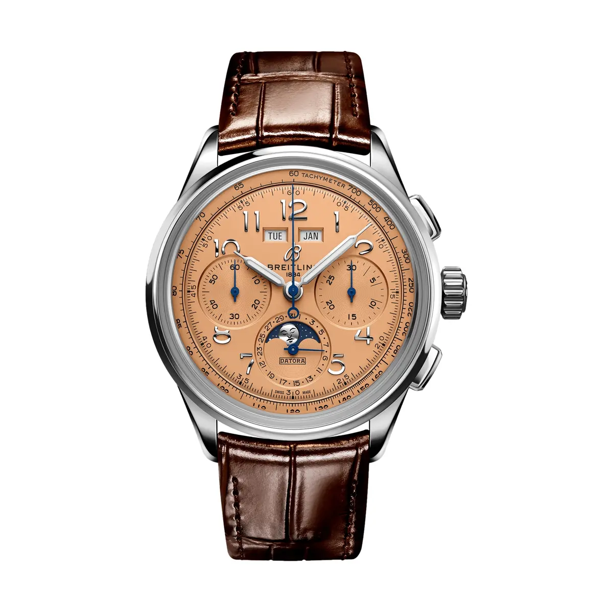 Premier B25 Datora 42Mm - Copper On Leather Strap 1