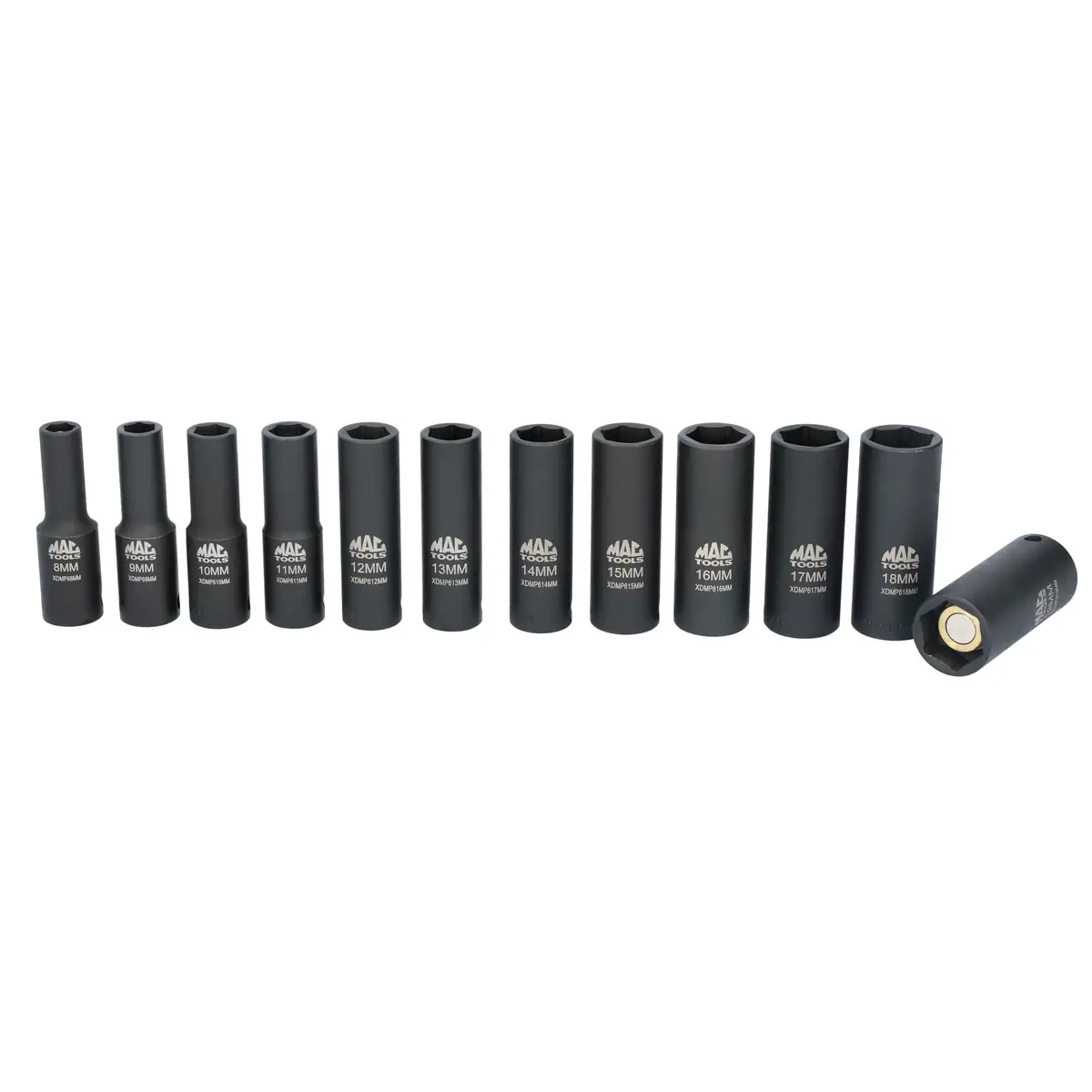 12-Pc. Metric Deep Magnetic Impact Socket Set, 3/8" Drive 1