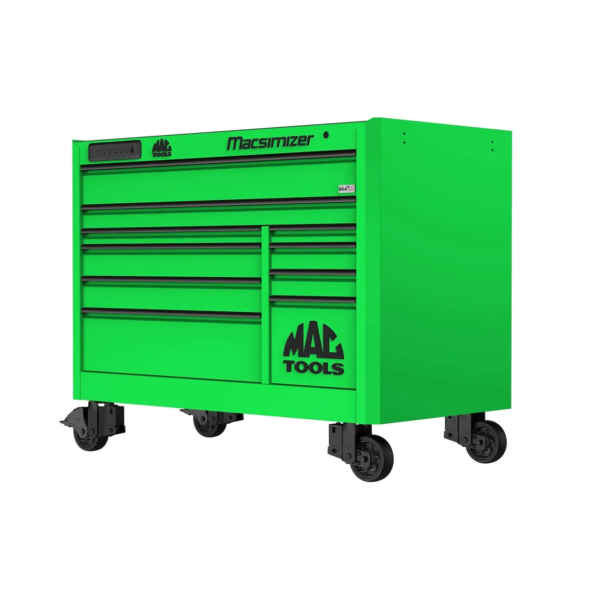Macsimizer® 10-Drawer Workstation - Lime Green 1