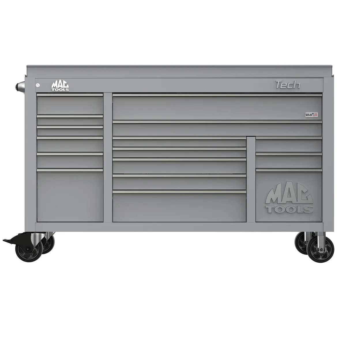 Tech™ Series 16-Drawer Drop Top Workstation - Mica Gray 1