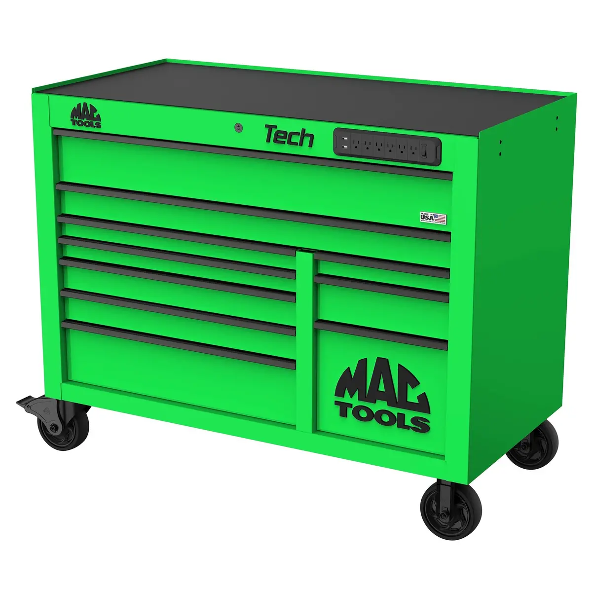 Tech™ Series 10-Drawer Workstation - Lime Green 1