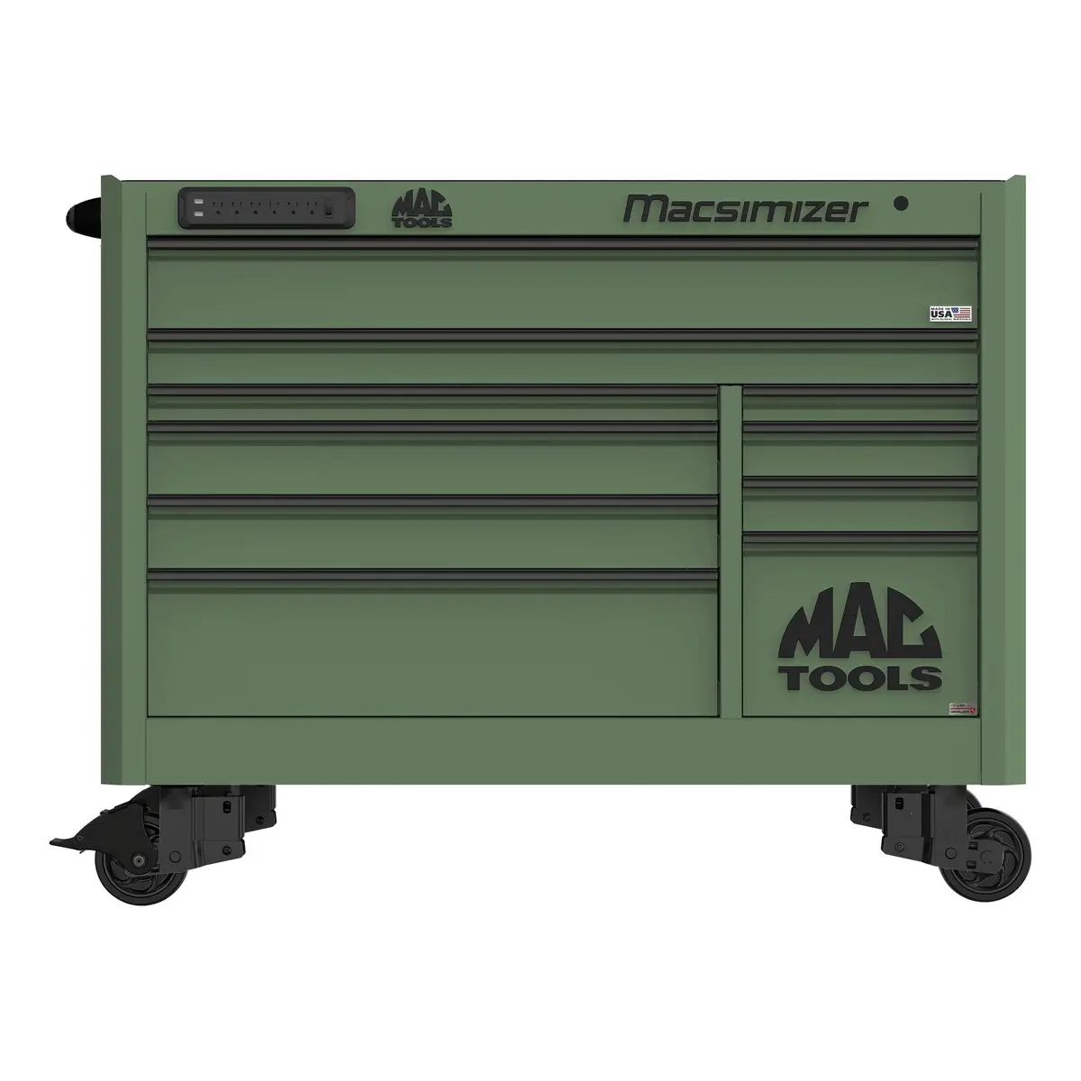 Macsimizer® 10-Drawer Workstation - Olive Green 1