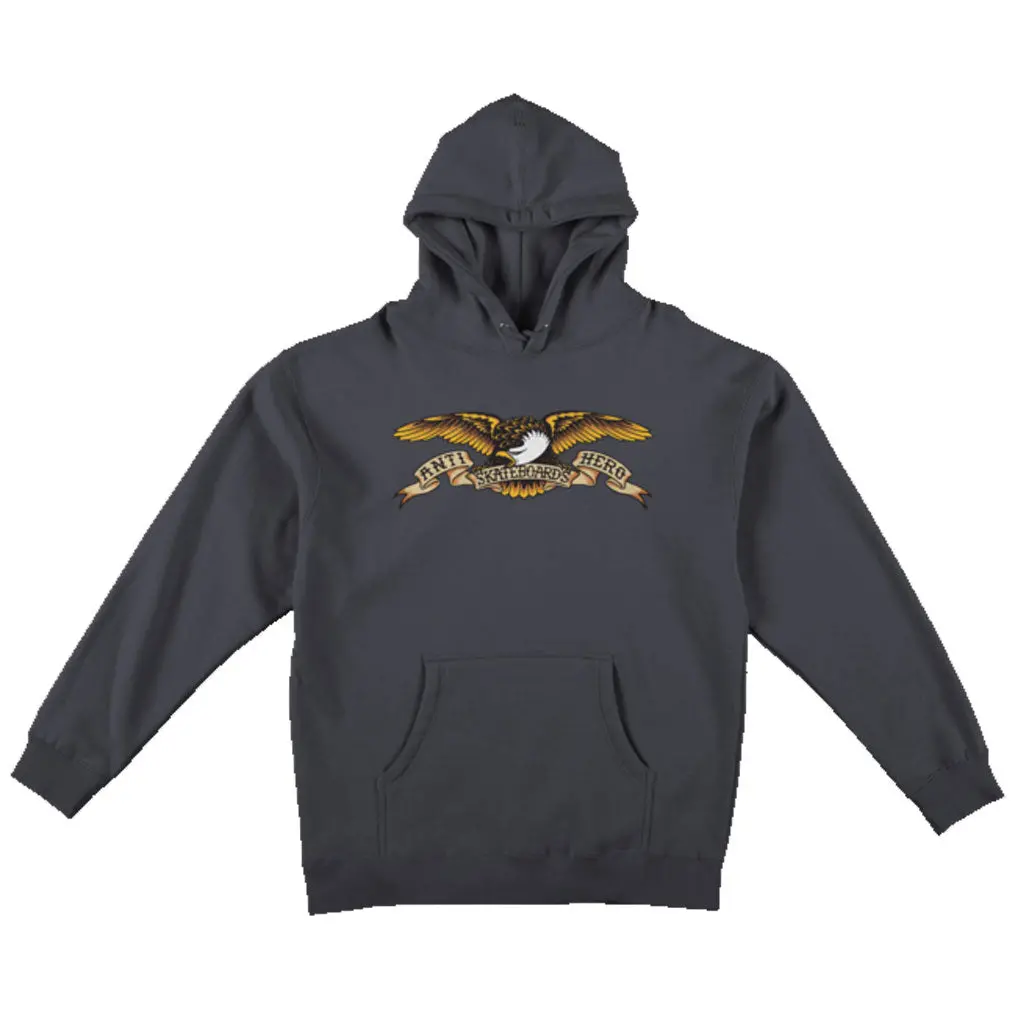 Antihero Eagle Hoodie - Black Multi Charcoal 1