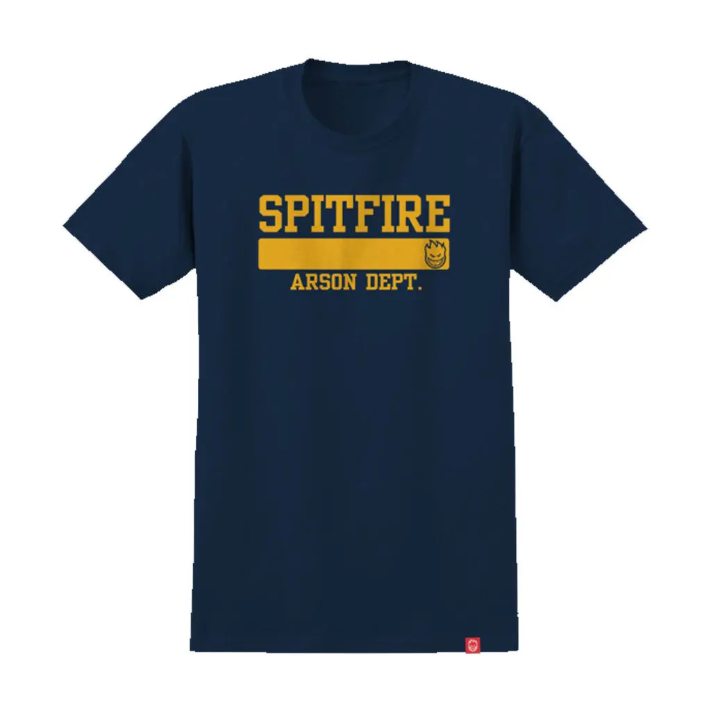 Spitfire Arson Dept S/S Tee - Navy/Gold 1