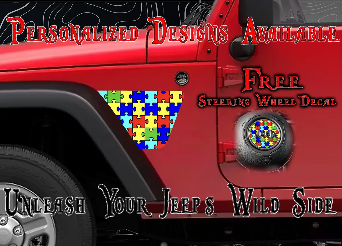 Autism Awareness Jk Fender Decals Fits 2007-2018 1