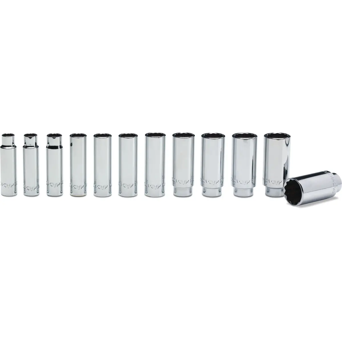 12-Pc. 1/2" Drive Sae Deep Socket Set - 12-Pt. 1