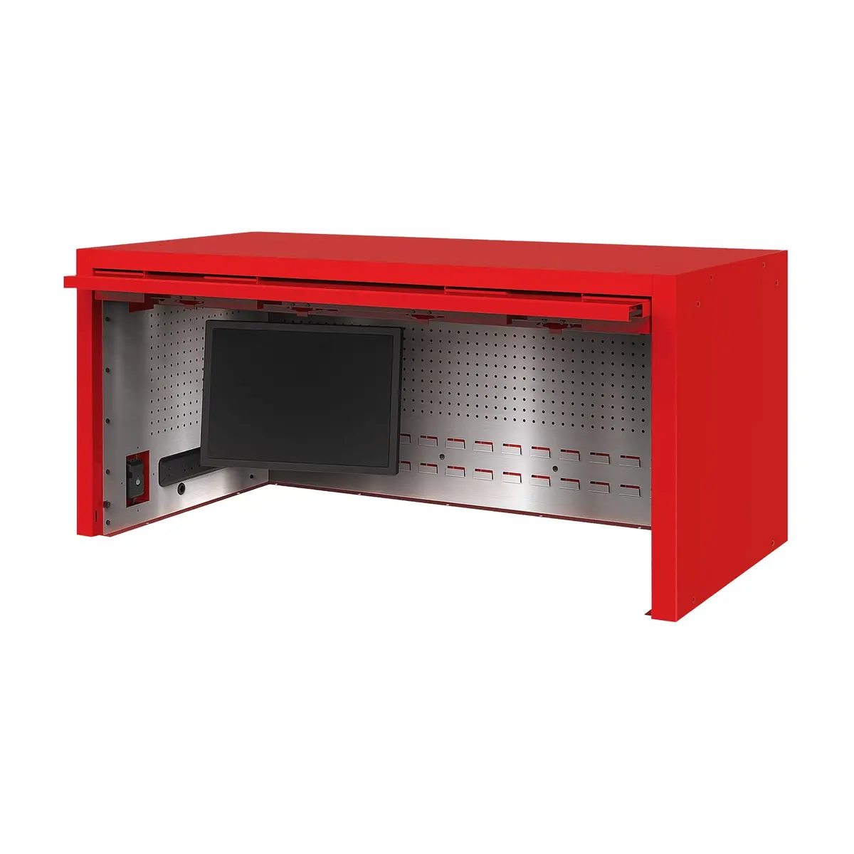 Macsimizer® Hd Powered Top Hutch 56" - Supercar Red-Matte Black 1
