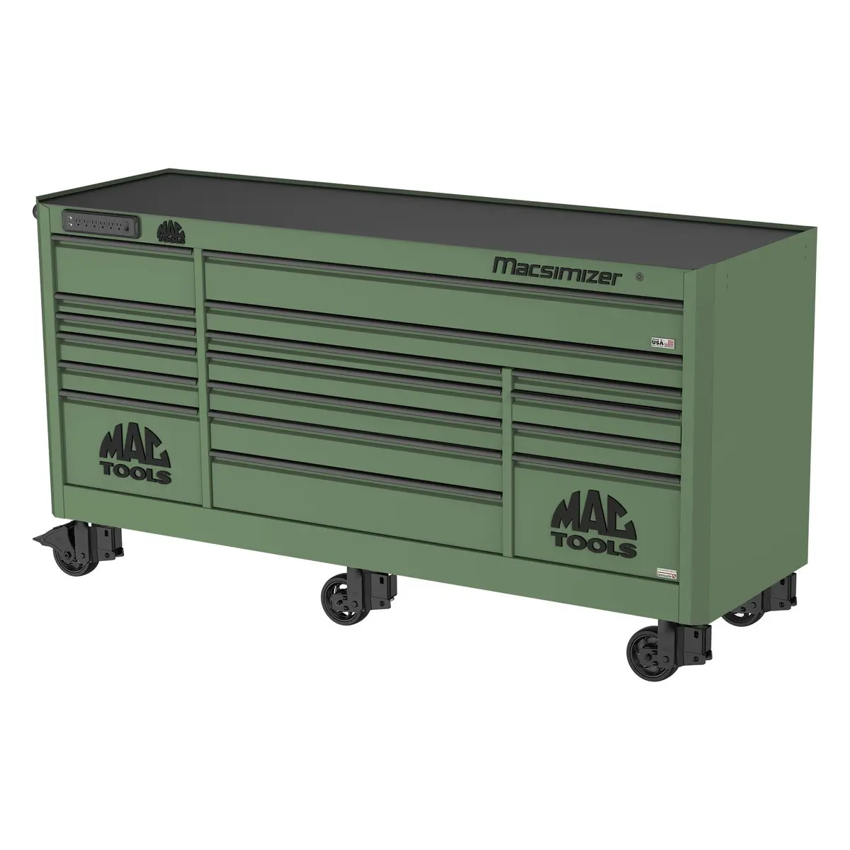 Macsimizer® 17-Drawer Workstation - Olive Green 1