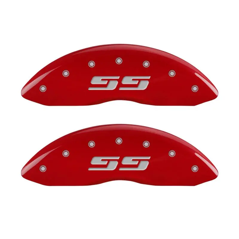 Mgp Engraved Brake Caliper Covers For Chevrolet Silverado & Ss – Front And Rear Set With Red Finish 1