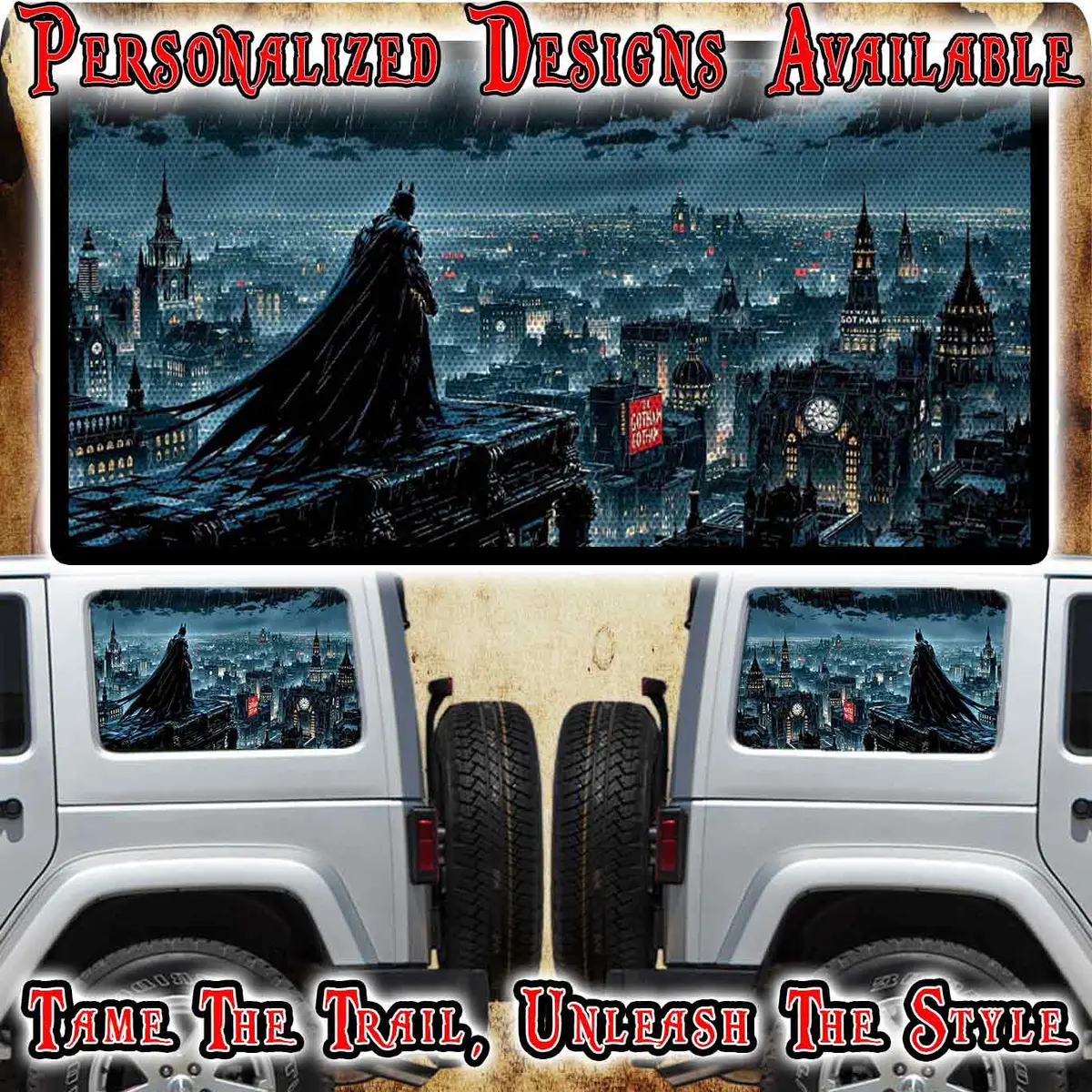 Batman Rear Quarter Window See Through Graphic. 1