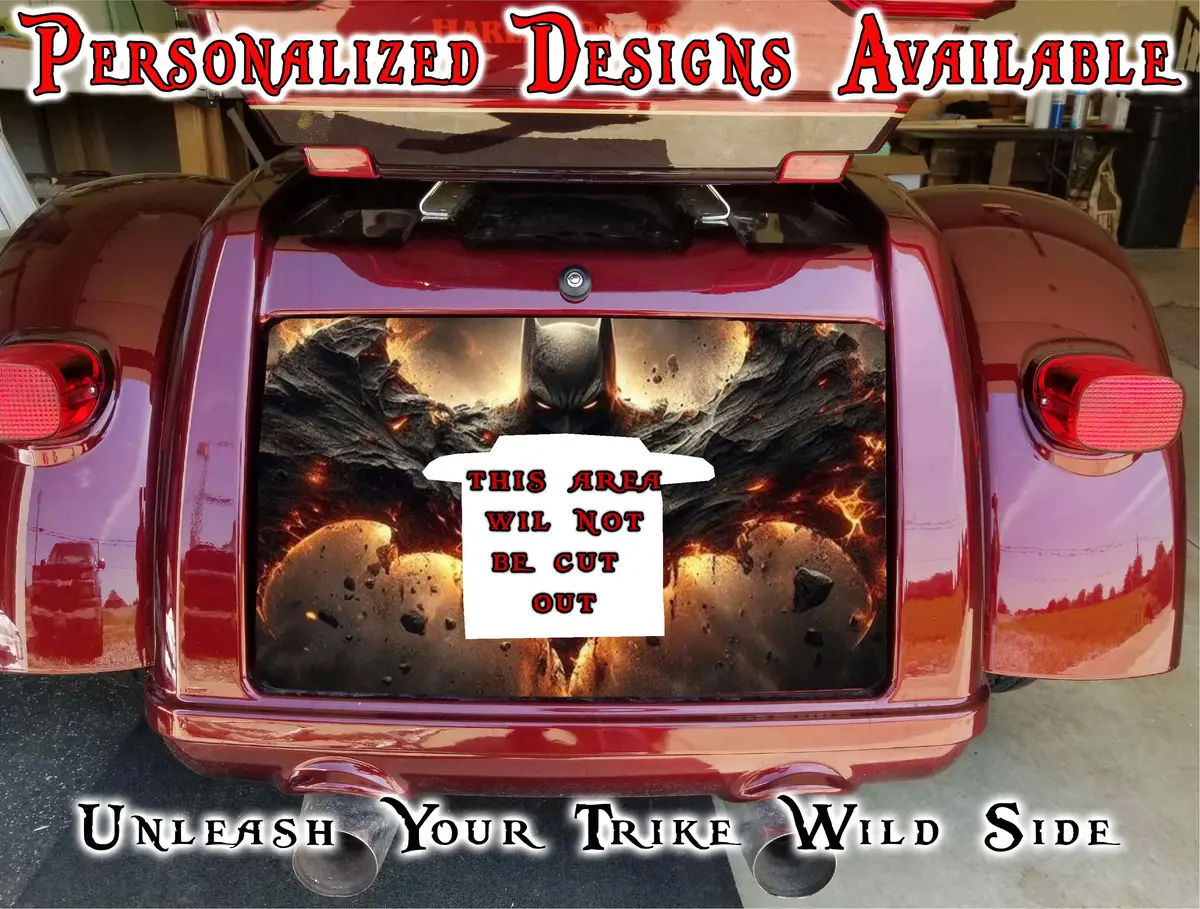 Bat Man Harley Davidson Tri Glide Trunk Decal 1
