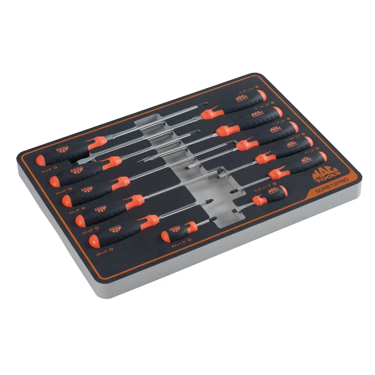 12-Pc. Screwdriver Set In Foam – Orange 1